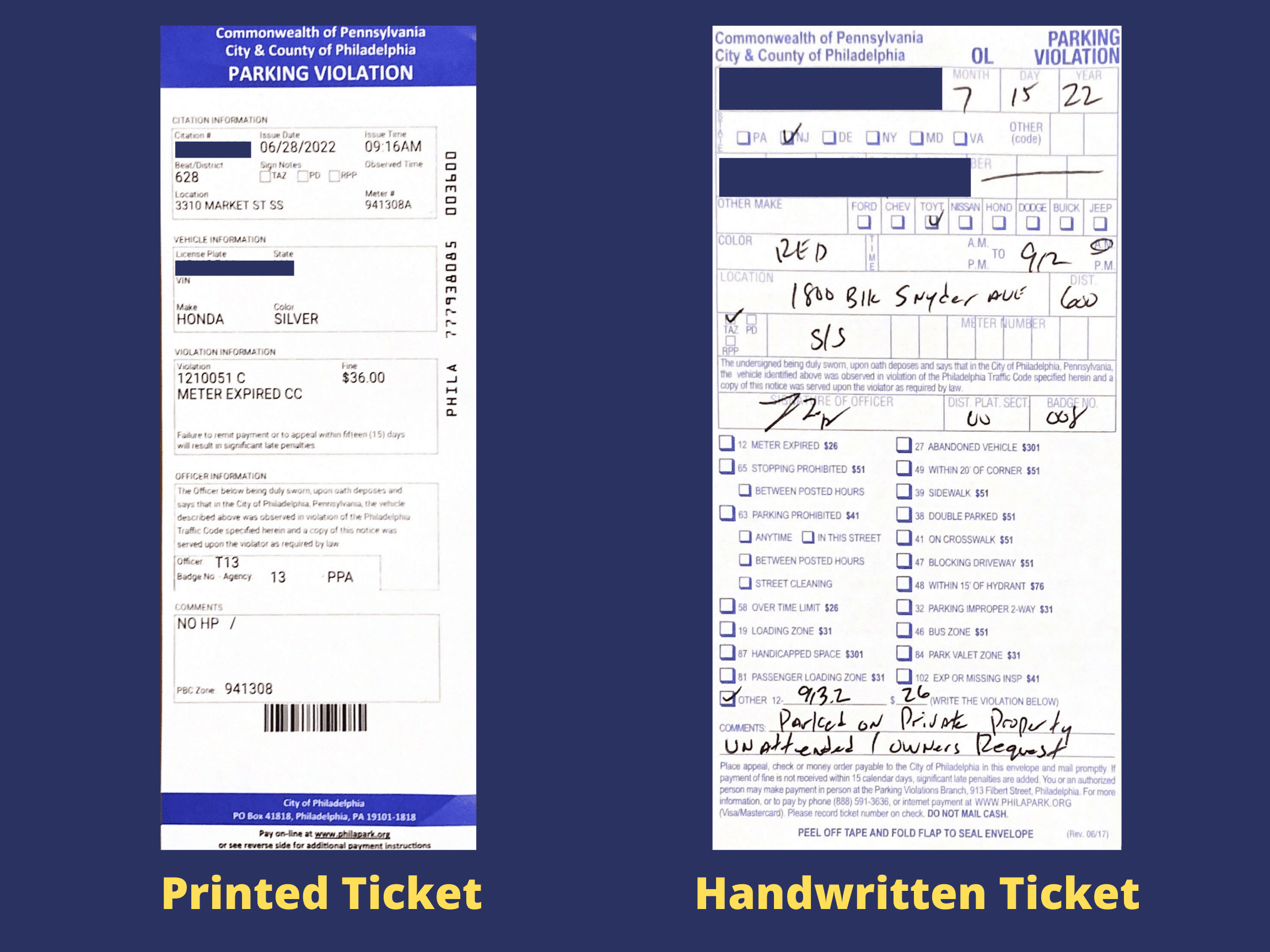 Unprocessed & Lost Ticket Information – The Philadelphia
